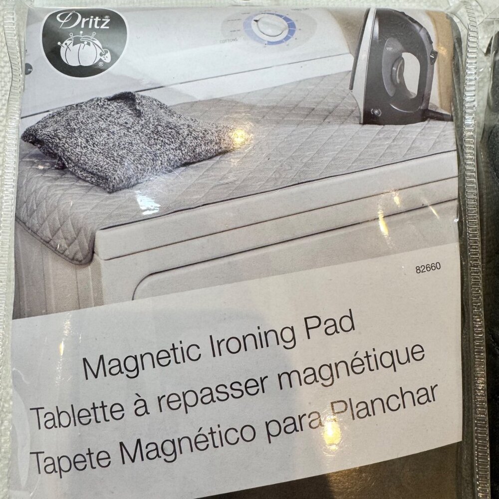 Dritz Magnetic Ironing Pad 33x18.5in Heat Reflective Cotton Set of 2 - Picture 4 of 13